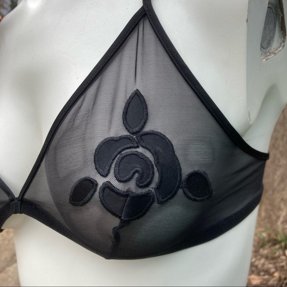Express sheer bra floral applique sz Large - Picture 5 of 8